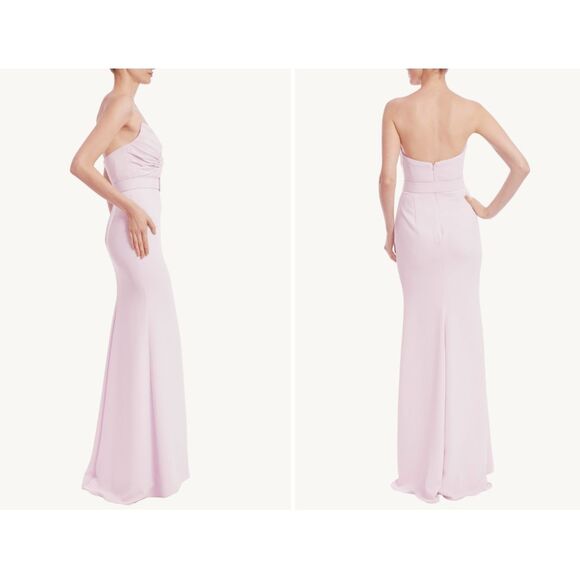 Badgley Mischka Strapless Twisted Bodice Gown Size 10 $750 - Picture 2 of 9